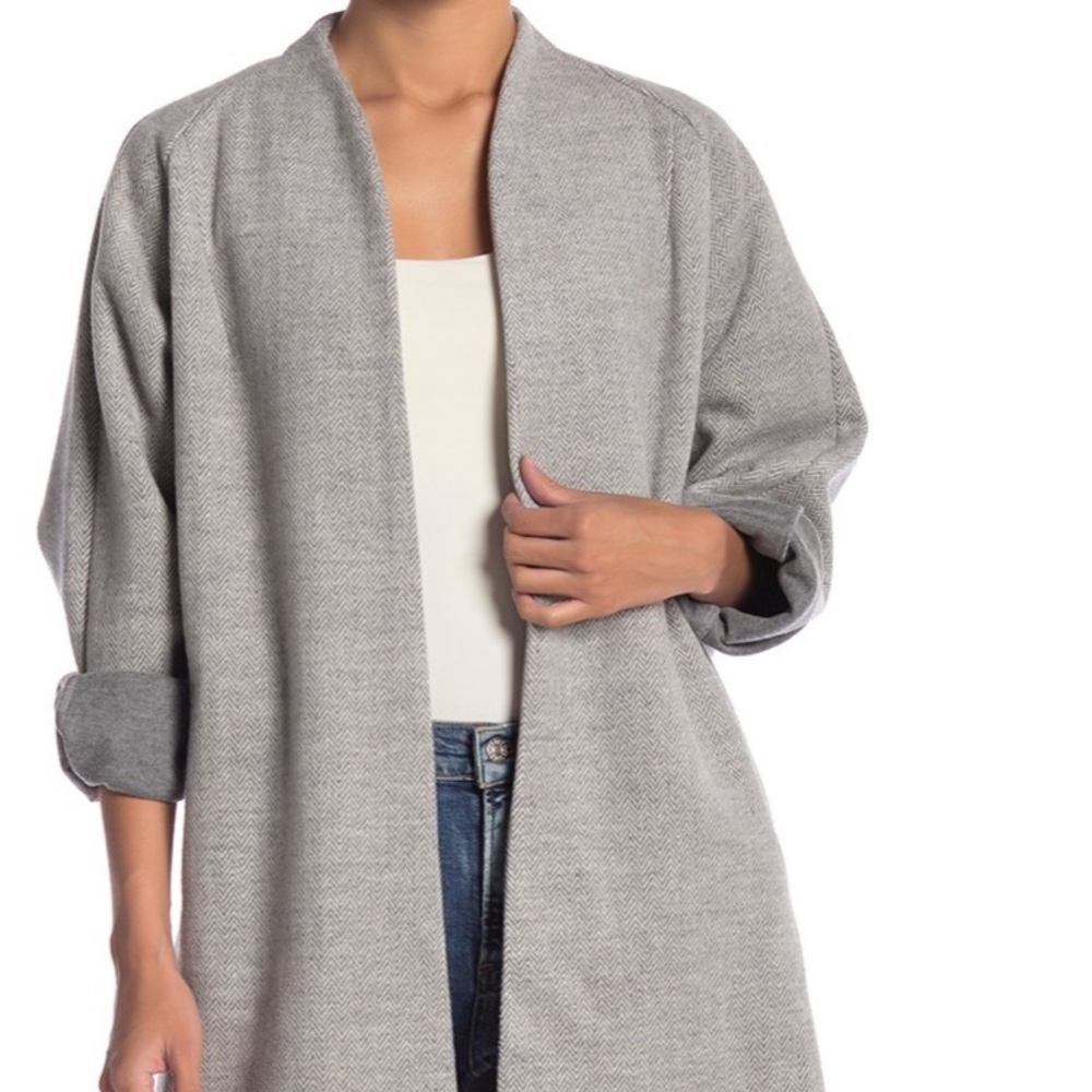 Madewell Stanza Grey Herringbone Coat